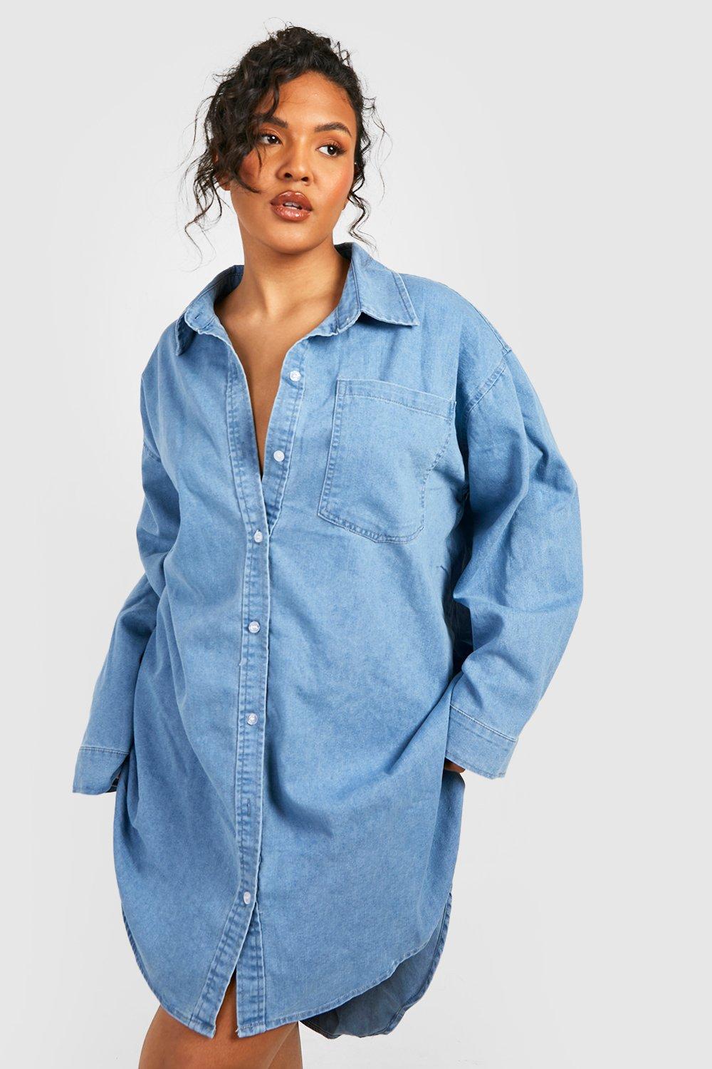 Jean shirt outlet dress plus size